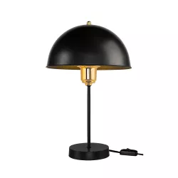 GAZETA 203-0298 Μοντέρνο Επιτραπέζιο Φωτιστικό Πορτατίφ με Ντουί 1 x E27 AC 220-240V IP20 - Μαύρο & Χρυσό - Μ25 x Π25 x Υ39cm