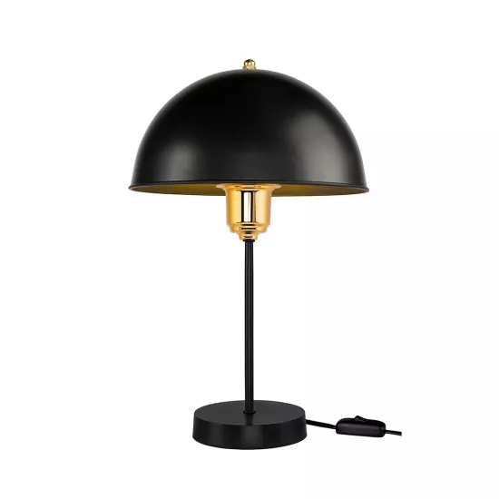 GAZETA 203-0298 Μοντέρνο Επιτραπέζιο Φωτιστικό Πορτατίφ με Ντουί 1 x E27 AC 220-240V IP20 - Μαύρο & Χρυσό - Μ25 x Π25 x Υ39cm