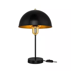 GAZETA 203-0299 Μοντέρνο Επιτραπέζιο Φωτιστικό Πορτατίφ με Ντουί 1 x E27 AC 220-240V IP20 - Μαύρο & Μπρονζέ - Μ25 x Π25 x Υ39cm