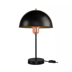 GAZETA 203-0300 Μοντέρνο Επιτραπέζιο Φωτιστικό Πορτατίφ με Ντουί 1 x E27 AC 220-240V IP20 - Μαύρο & Μπρονζέ - Μ25 x Π25 x Υ39cm