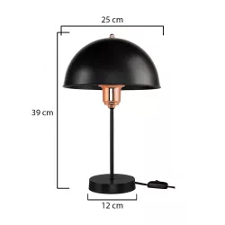 GAZETA 203-0300 Μοντέρνο Επιτραπέζιο Φωτιστικό Πορτατίφ με Ντουί 1 x E27 AC 220-240V IP20 - Μαύρο & Μπρονζέ - Μ25 x Π25 x Υ39cm