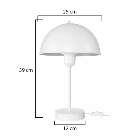 GAZETA 203-0301 Μοντέρνο Επιτραπέζιο Φωτιστικό Πορτατίφ με Ντουί 1 x E27 AC 220-240V IP20 - Λευκό  - Μ25 x Π25 x Υ39cm