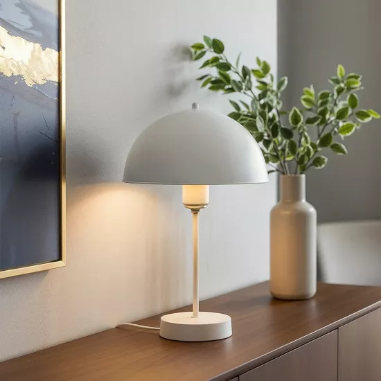 GAZETA 203-0301 Μοντέρνο Επιτραπέζιο Φωτιστικό Πορτατίφ με Ντουί 1 x E27 AC 220-240V IP20 - Λευκό  - Μ25 x Π25 x Υ39cm