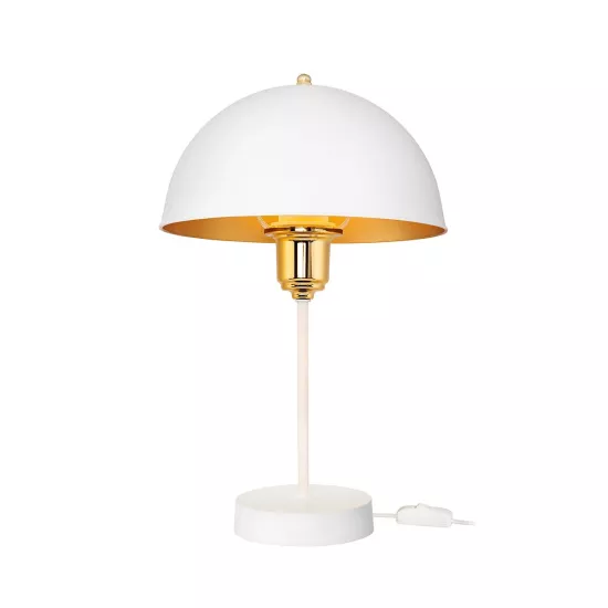 GAZETA 203-0302 Μοντέρνο Επιτραπέζιο Φωτιστικό Πορτατίφ με Ντουί 1 x E27 AC 220-240V IP20 - Λευκό & Χρυσό  - Μ25 x Π25 x Υ39cm