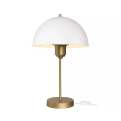 GAZETA 203-0303 Μοντέρνο Επιτραπέζιο Φωτιστικό Πορτατίφ με Ντουί 1 x E27 AC 220-240V IP20 - Λευκό & Μπρονζέ  - Μ25 x Π25 x Υ39cm