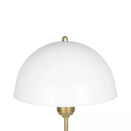 GAZETA 203-0303 Μοντέρνο Επιτραπέζιο Φωτιστικό Πορτατίφ με Ντουί 1 x E27 AC 220-240V IP20 - Λευκό & Μπρονζέ  - Μ25 x Π25 x Υ39cm