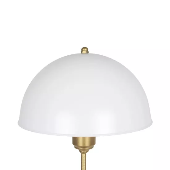 GAZETA 203-0304 Μοντέρνο Επιτραπέζιο Φωτιστικό Πορτατίφ με Ντουί 1 x E27 AC 220-240V IP20 - Λευκό Δίαφανο & Μπρονζέ  - Μ25 x Π25 x Υ39cm