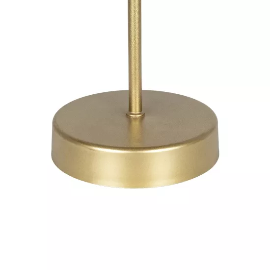 GAZETA 203-0304 Μοντέρνο Επιτραπέζιο Φωτιστικό Πορτατίφ με Ντουί 1 x E27 AC 220-240V IP20 - Λευκό Δίαφανο & Μπρονζέ  - Μ25 x Π25 x Υ39cm