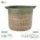 Artificial Garden SERIFOS 20328 Διακοσμητικό Πλεκτό Καλάθι - Κασπώ Γλάστρα - Flower Pot Μπεζ με Κυπαρισσί Φ32cm x Υ28cm