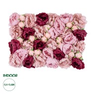 Artificial Garden ROSES STORY 20355 Τεχνητό Διακοσμητικό Πάνελ Λουλουδιών - Κάθετος Κήπος σύνθεση Ροζ & Βυσσινί Τριαντάφυλλα Μ40 x Π60 x Υ8cm