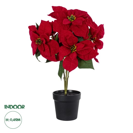 Artificial Garden CHRISTMASS FLOWER EUPHORBIA 20365 Τεχνητό Διακοσμητικό Χριστουγεννιάτικο Λουλούδι Αλεξανδρινό Υ49cm