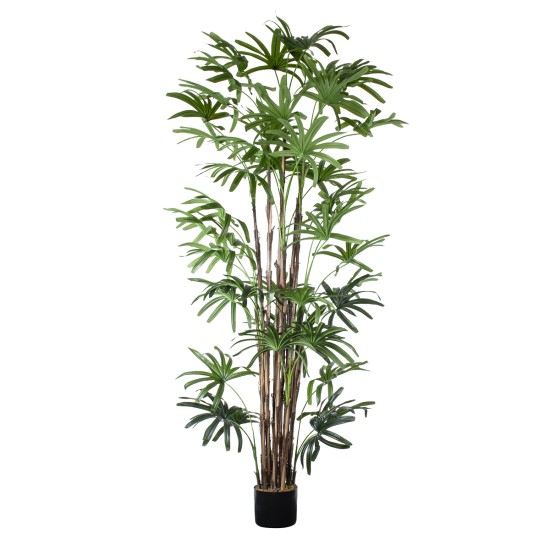 Artificial Garden BROADLEAF LADY PALM TREE 20384 Τεχνητό Διακοσμητικό Φυτό Πλατύφυλλος Φοίνικας Μπαμπού Υ300cm