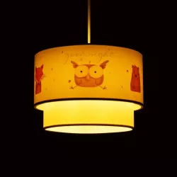 OWL 204-0001 Παιδικό Κρεμαστό Φωτιστικό Οροφής με Ντουί 1 x E27 AC 220-240V IP20 - Πολύχρωμο - Μ30 x Π30 x Υ24cm