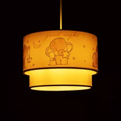 ELEPHANT 204-0002 Παιδικό Κρεμαστό Φωτιστικό Οροφής με Ντουί 1 x E27 AC 220-240V IP20 - Πολύχρωμο - Μ30 x Π30 x Υ24cm