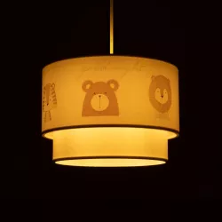 BEAR 204-0003 Παιδικό Κρεμαστό Φωτιστικό Οροφής με Ντουί 1 x E27 AC 220-240V IP20 - Πολύχρωμο - Μ30 x Π30 x Υ24cm