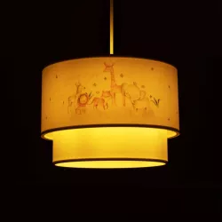 GIRAFFE 204-0007 Παιδικό Κρεμαστό Φωτιστικό Οροφής με Ντουί 1 x E27 AC 220-240V IP20 - Πολύχρωμο - Μ30 x Π30 x Υ24cm
