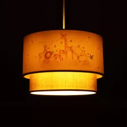 GIRAFFE 204-0008 Παιδικό Κρεμαστό Φωτιστικό Οροφής με Ντουί 1 x E27 AC 220-240V IP20 - Πολύχρωμο - Μ30 x Π30 x Υ24cm