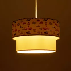 TRAIN 204-0009 Παιδικό Κρεμαστό Φωτιστικό Οροφής με Ντουί 1 x E27 AC 220-240V IP20 - Πολύχρωμο - Μ30 x Π30 x Υ24cm