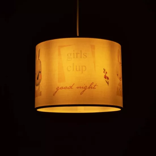 GIRLSCLUB 204-0010 Παιδικό Κρεμαστό Φωτιστικό Φιγούρα Μονόφωτο 1 x E27 IP20 Λευκό Ύφασμα - Μ28 x Π28 x Υ70cm
