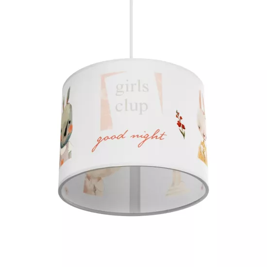 GIRLSCLUB 204-0010 Παιδικό Κρεμαστό Φωτιστικό Φιγούρα Μονόφωτο 1 x E27 IP20 Λευκό Ύφασμα - Μ28 x Π28 x Υ70cm