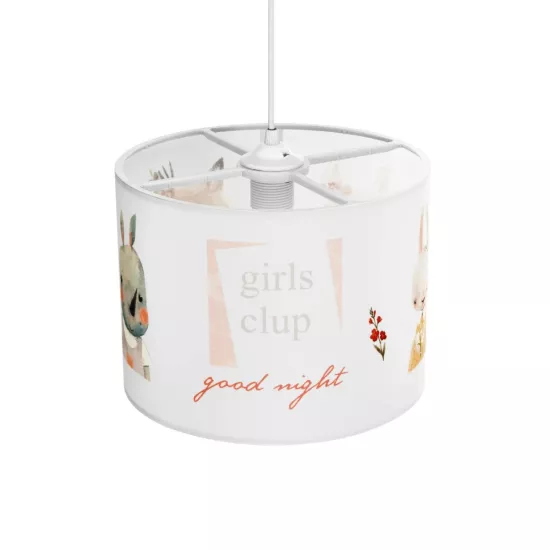 GIRLSCLUB 204-0010 Παιδικό Κρεμαστό Φωτιστικό Φιγούρα Μονόφωτο 1 x E27 IP20 Λευκό Ύφασμα - Μ28 x Π28 x Υ70cm