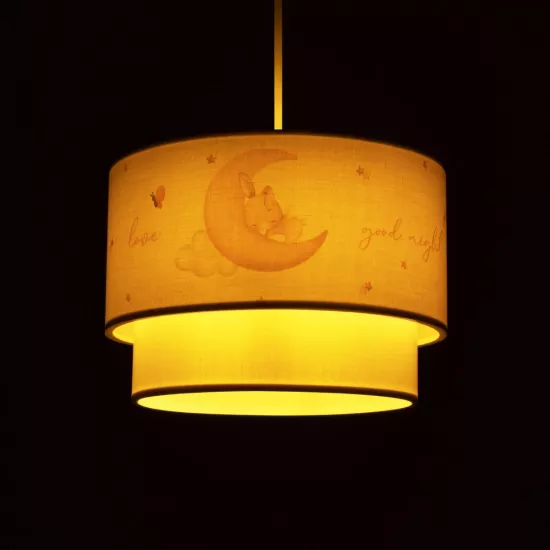 MOON 204-0011 Παιδικό Κρεμαστό Φωτιστικό Οροφής με Ντουί 1 x E27 AC 220-240V IP20 - Πολύχρωμο - Μ30 x Π30 x Υ24cm