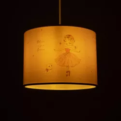 BALLERINA 204-0015 Παιδικό Κρεμαστό Φωτιστικό Οροφής με Ντουί 1 x E27 AC 220-240V IP20 - Ροζ - Μ28 x Π28 x Υ24cm