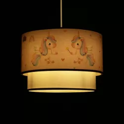 PONY 204-0016 Παιδικό Κρεμαστό Φωτιστικό Οροφής με Ντουί 1 x E27 AC 220-240V IP20 - Ροζ - Μ30 x Π30 x Υ24cm