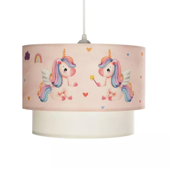 PONY 204-0016 Παιδικό Κρεμαστό Φωτιστικό Οροφής με Ντουί 1 x E27 AC 220-240V IP20 - Ροζ - Μ30 x Π30 x Υ24cm