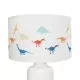 DINO 204-0028 Παιδικό Eπιτραπέζιο Φωτιστικό Πορτατίφ Μονόφωτο 1 x E27 IP20 Πολύχρωμο Ύφασμα με Λευκό Πλαστικό - Μ24 x Π24 x Υ32cm