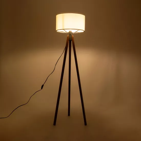 SAGA 204-0031 Μοντέρνο Επιδαπέδιο Φωτιστικό με Ντουί 1 x E27 AC 220-240V IP20 - Καφέ & Μπεζ - Μ38 x Π38 x Υ140cm