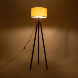 SAGA 204-0033 Μοντέρνο Επιδαπέδιο Φωτιστικό με Ντουί 1 x E27 AC 220-240V IP20 - Καφέ & Κίτρινο - Μ38 x Π38 x Υ140cm