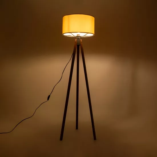 SAGA 204-0033 Μοντέρνο Επιδαπέδιο Φωτιστικό με Ντουί 1 x E27 AC 220-240V IP20 - Καφέ & Κίτρινο - Μ38 x Π38 x Υ140cm