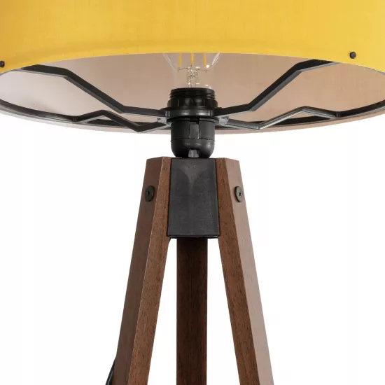 SAGA 204-0033 Μοντέρνο Επιδαπέδιο Φωτιστικό με Ντουί 1 x E27 AC 220-240V IP20 - Καφέ & Κίτρινο - Μ38 x Π38 x Υ140cm