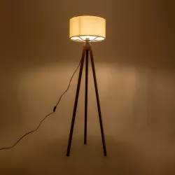 SAGA 204-0035 Μοντέρνο Επιδαπέδιο Φωτιστικό με Ντουί 1 x E27 AC 220-240V IP20 - Καφέ & Λευκό - Μ38 x Π38 x Υ140cm