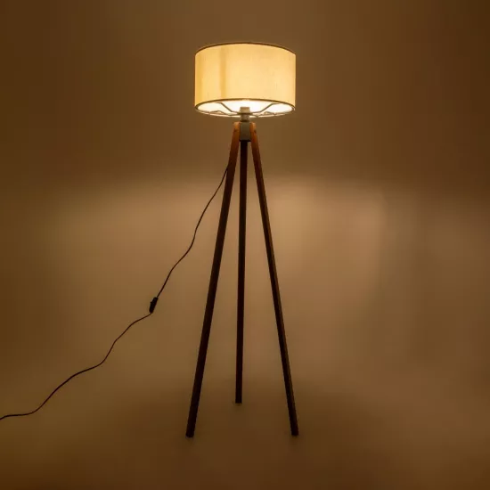 SAGA 204-0035 Μοντέρνο Επιδαπέδιο Φωτιστικό με Ντουί 1 x E27 AC 220-240V IP20 - Καφέ & Λευκό - Μ38 x Π38 x Υ140cm