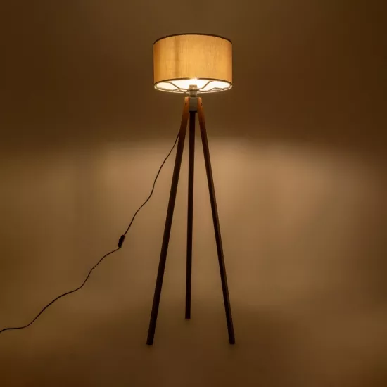 SAGA 204-0036 Μοντέρνο Επιδαπέδιο Φωτιστικό με Ντουί 1 x E27 AC 220-240V IP20 - Καφέ & Γκρι - Μ38 x Π38 x Υ140cm