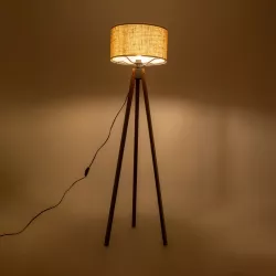 SAGA 204-0037 Μοντέρνο Επιδαπέδιο Φωτιστικό με Ντουί 1 x E27 AC 220-240V IP20 - Καφέ & Mπεζ - Μ38 x Π38 x Υ140cm