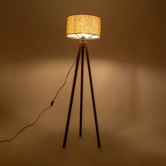 SAGA 204-0037 Μοντέρνο Επιδαπέδιο Φωτιστικό με Ντουί 1 x E27 AC 220-240V IP20 - Καφέ & Mπεζ - Μ38 x Π38 x Υ140cm