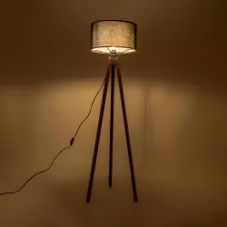 SAGA 204-0038 Μοντέρνο Επιδαπέδιο Φωτιστικό με Ντουί 1 x E27 AC 220-240V IP20 - Καφέ & Μαύρο - Μ38 x Π38 x Υ140cm