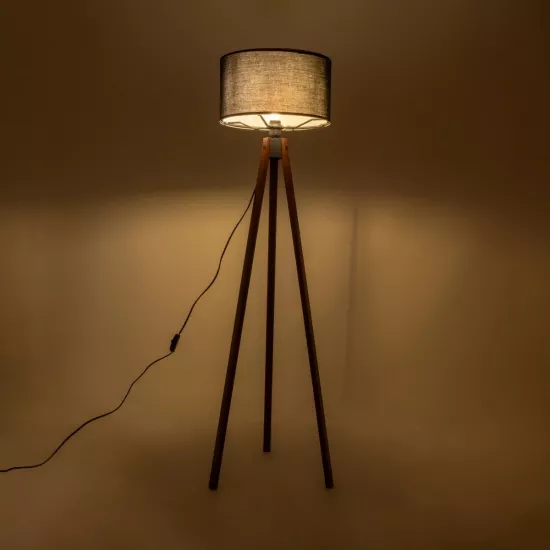 SAGA 204-0038 Μοντέρνο Επιδαπέδιο Φωτιστικό με Ντουί 1 x E27 AC 220-240V IP20 - Καφέ & Μαύρο - Μ38 x Π38 x Υ140cm