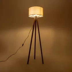 SAGA 204-0039 Μοντέρνο Επιδαπέδιο Φωτιστικό με Ντουί 1 x E27 AC 220-240V IP20 - Καφέ & Μπεζ - Μ38 x Π38 x Υ140cm