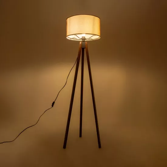 SAGA 204-0039 Μοντέρνο Επιδαπέδιο Φωτιστικό με Ντουί 1 x E27 AC 220-240V IP20 - Καφέ & Μπεζ - Μ38 x Π38 x Υ140cm