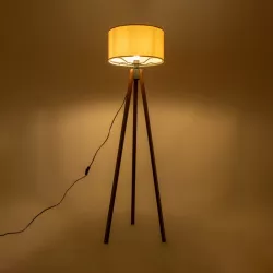 SAGA 204-0040 Μοντέρνο Επιδαπέδιο Φωτιστικό με Ντουί 1 x E27 AC 220-240V IP20 - Καφέ & Μπεζ - Μ38 x Π38 x Υ140cm