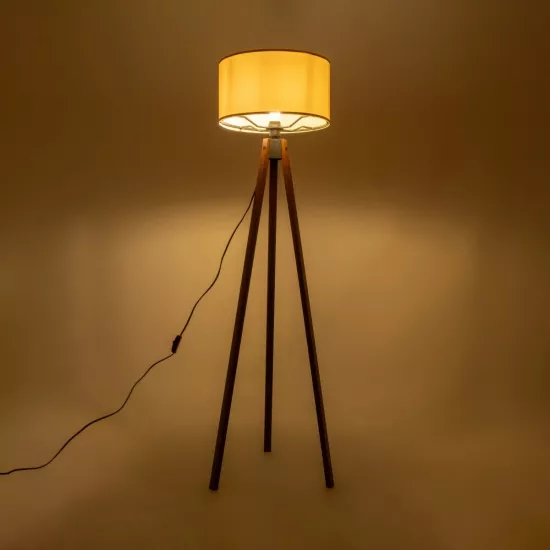 SAGA 204-0040 Μοντέρνο Επιδαπέδιο Φωτιστικό με Ντουί 1 x E27 AC 220-240V IP20 - Καφέ & Μπεζ - Μ38 x Π38 x Υ140cm