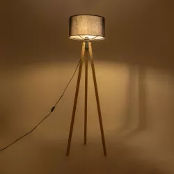 SAGA 204-0041 Μοντέρνο Επιδαπέδιο Φωτιστικό με Ντουί 1 x E27 AC 220-240V IP20 - Μπεζ & Μαύρο - Μ38 x Π38 x Υ140cm