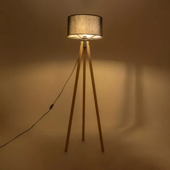 SAGA 204-0041 Μοντέρνο Επιδαπέδιο Φωτιστικό με Ντουί 1 x E27 AC 220-240V IP20 - Μπεζ & Μαύρο - Μ38 x Π38 x Υ140cm