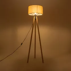 SAGA 204-0043 Μοντέρνο Επιδαπέδιο Φωτιστικό με Ντουί 1 x E27 AC 220-240V IP20 - Μπεζ - Μ38 x Π38 x Υ140cm