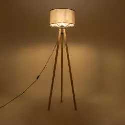 SAGA 204-0044 Μοντέρνο Επιδαπέδιο Φωτιστικό με Ντουί 1 x E27 AC 220-240V IP20 - Μπεζ & Γκρι - Μ38 x Π38 x Υ140cm