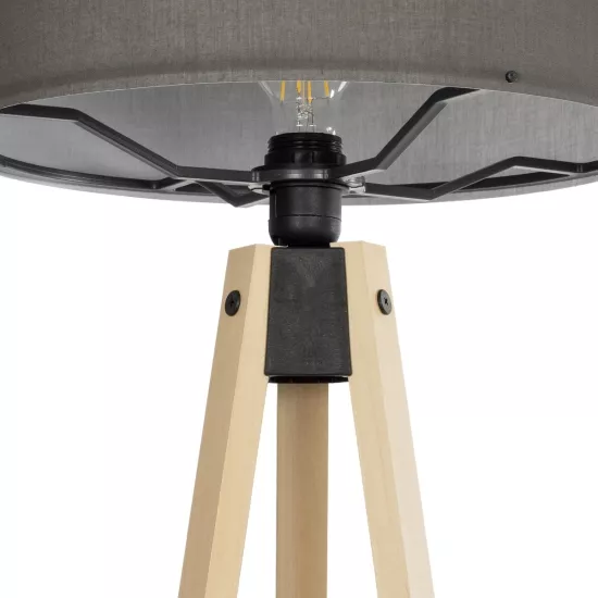 SAGA 204-0044 Μοντέρνο Επιδαπέδιο Φωτιστικό με Ντουί 1 x E27 AC 220-240V IP20 - Μπεζ & Γκρι - Μ38 x Π38 x Υ140cm